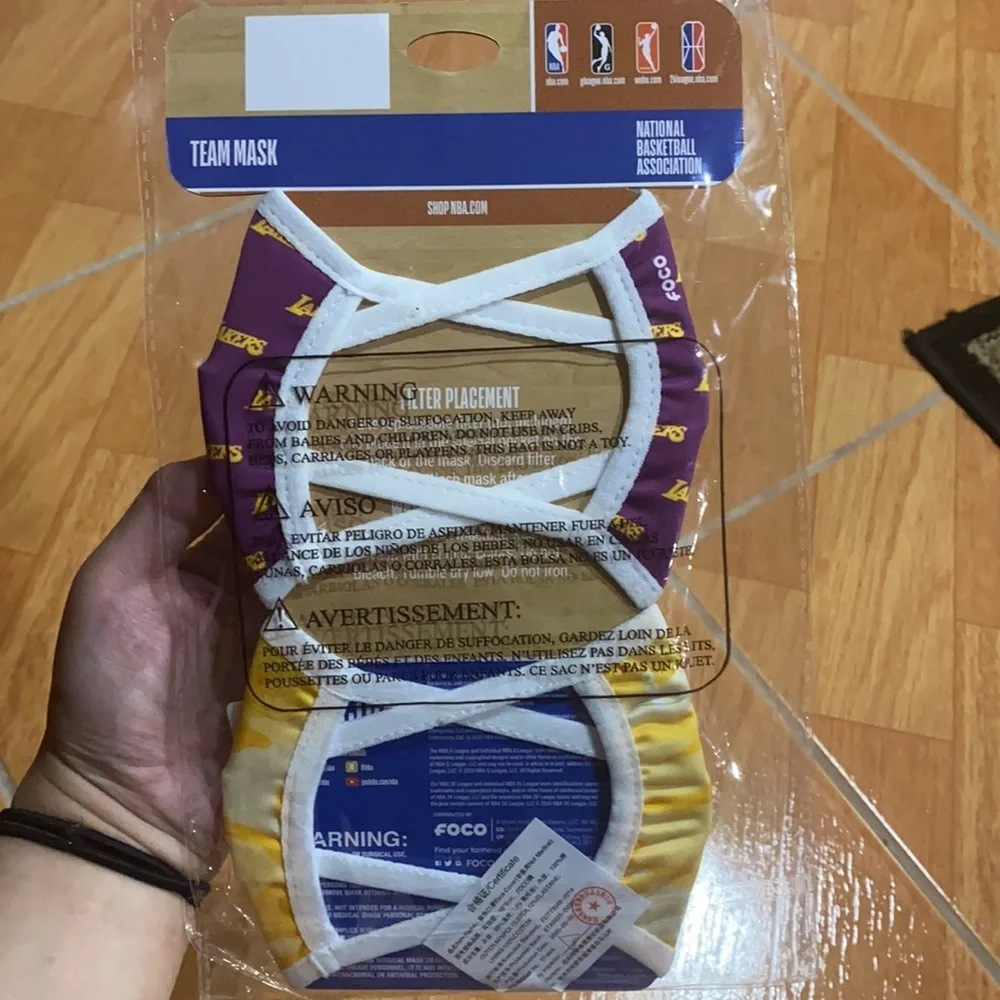 New NBA lakers face mask 2 piece